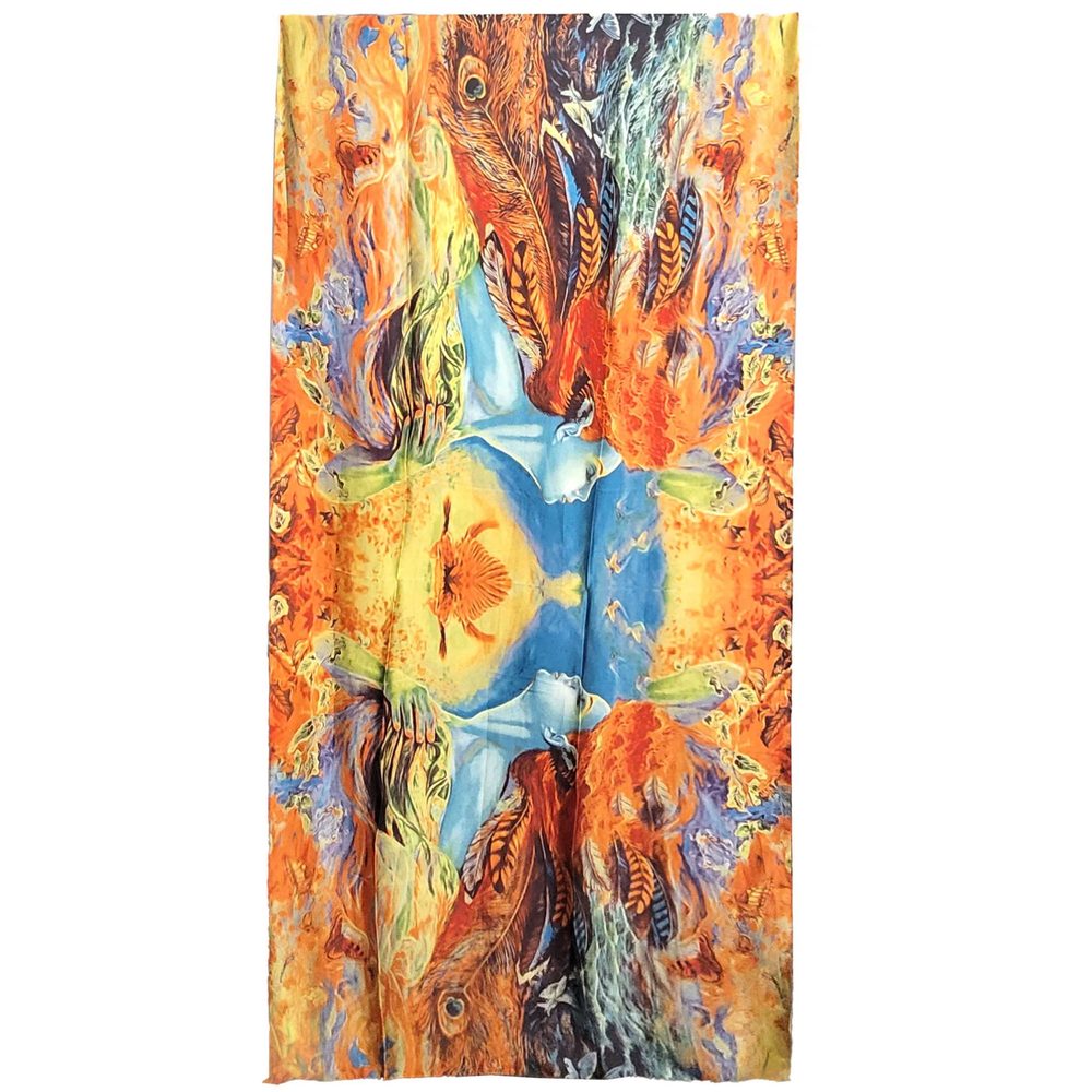 NWT Long Soft Scarf 34"x69" Rectangle Silk Feeling 100% Shawl Wrap 0237